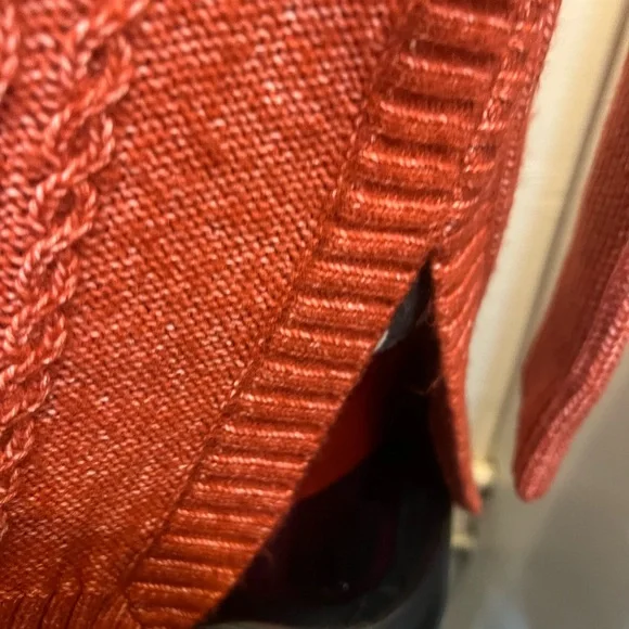 CAbi Women's Cable Knit Sweater - Rust - Picture 4 of 9